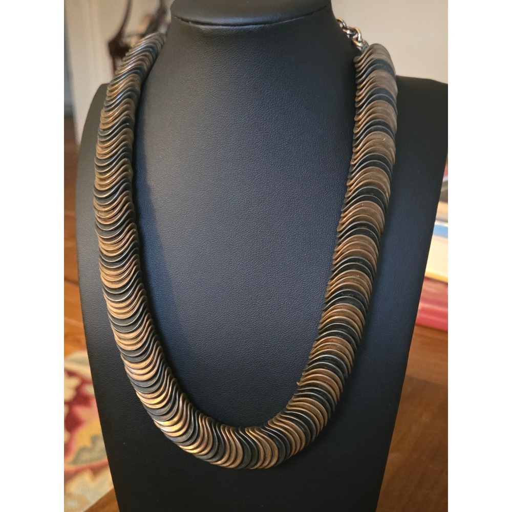 Christian Dior Style Snake Omega Chunky Statement Collar Necklace 80s Vintage